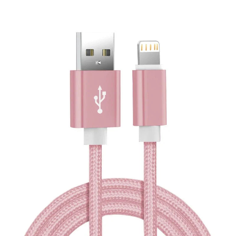 Câble USB Tressé en Nylon pour iPhone – Charge Rapide & Résistant