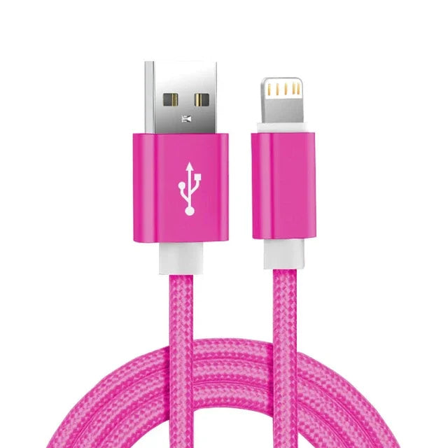 Câble USB Tressé en Nylon pour iPhone – Charge Rapide & Résistant