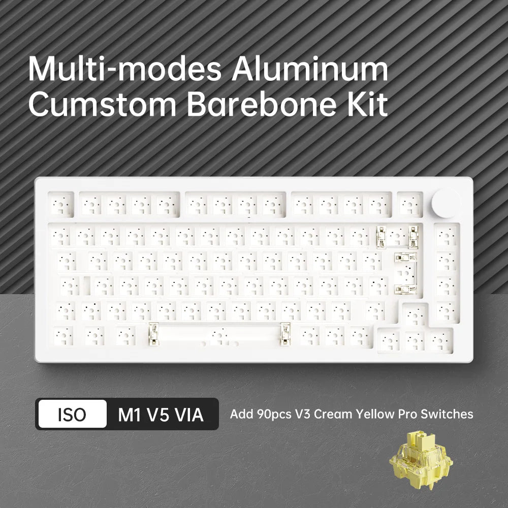 Akko MonsGeek M1 V5 – Clavier mécanique Barebone 75% Tri-Mode, VIA Compatible, Échange à chaud, RGB, Batterie 8000 mAh