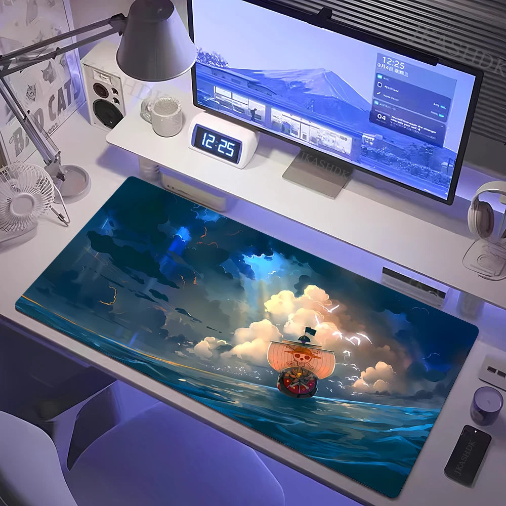 Tapis de souris XXL One Piece – Sunny & Mugiwara | Gaming & Bureau | Antidérapant | Design Anime