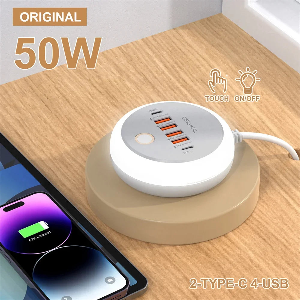 Prise Multiport USB Type-C 50W – Charge Rapide et Efficace