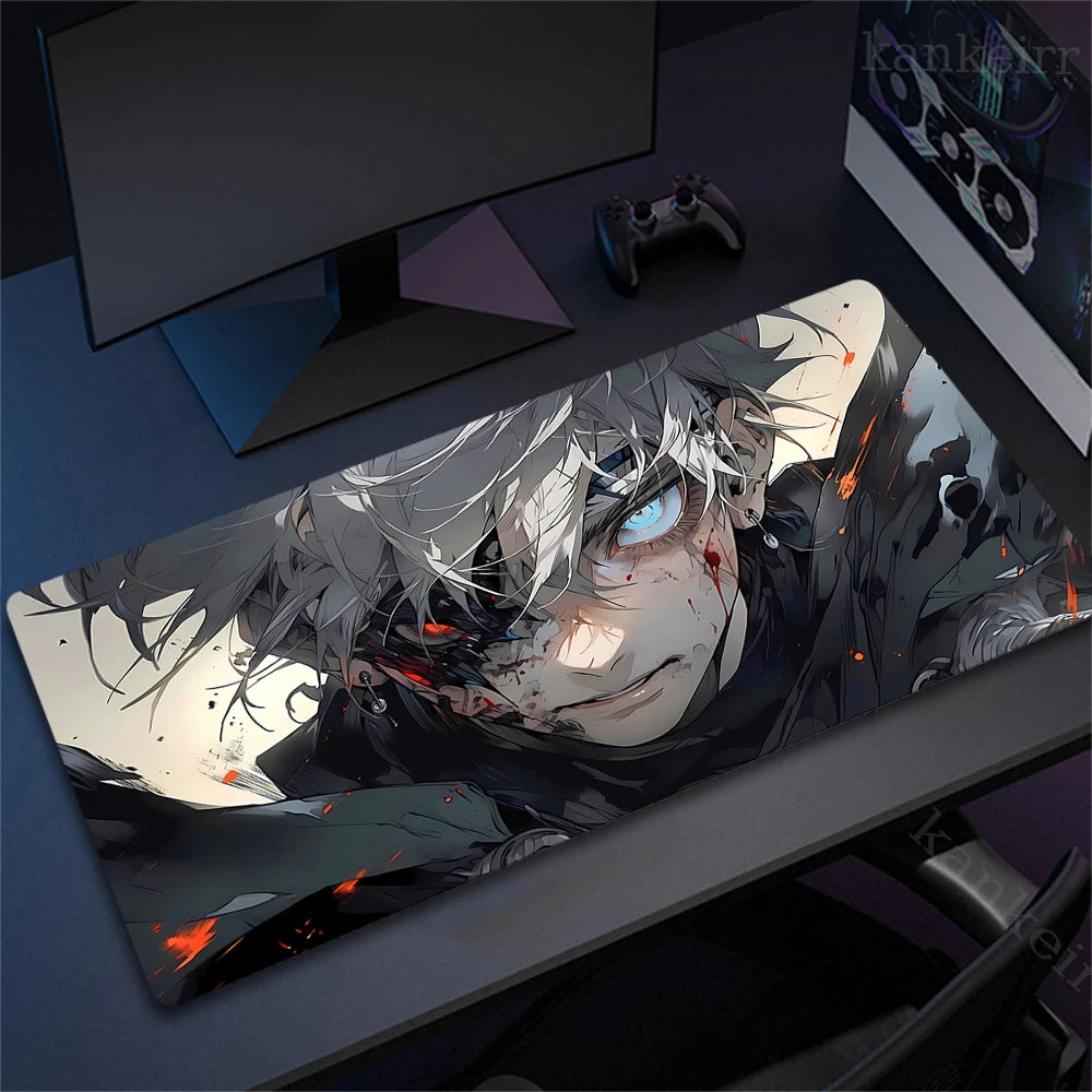 Tapis de souris XXL Jujutsu Kaisen – Gojo Satoru | Gaming & Bureau | Antidérapant | Design Anime