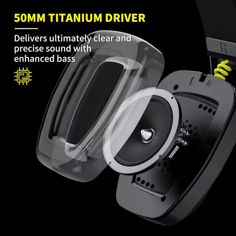 BINNUNE Casque Gaming Sans Fil 2.4GHz & Bluetooth – Micro Intégré – PS5, PS4, PC, Mac