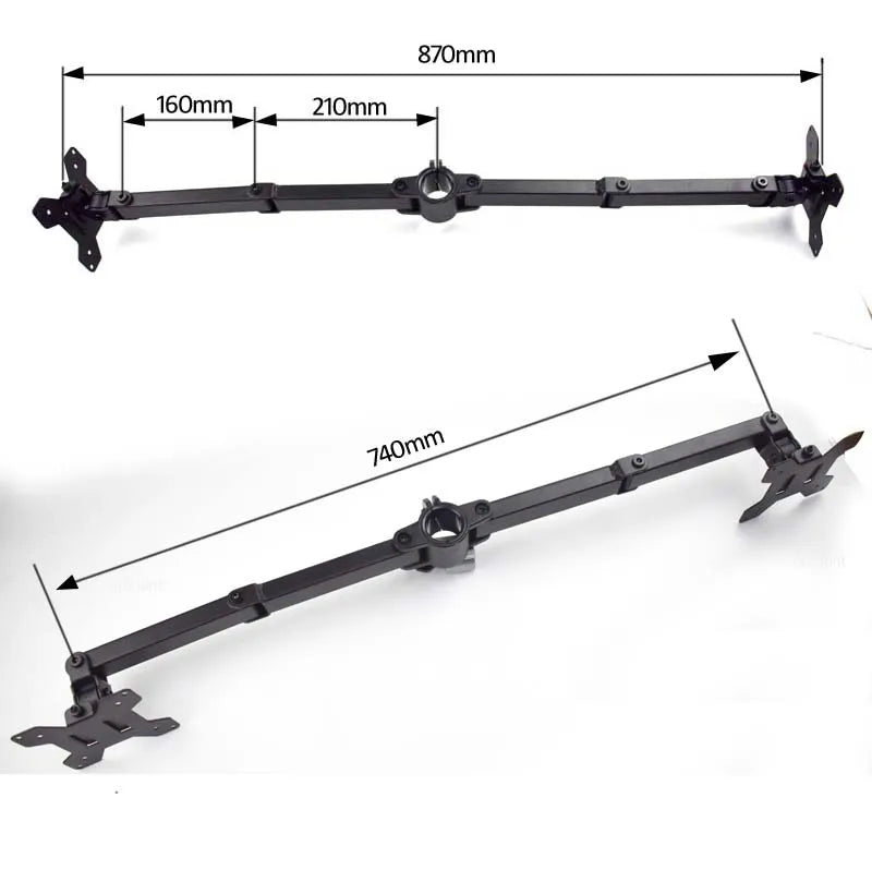 Support double écran ajustable – Fixation par serrage – Rotation à 360°