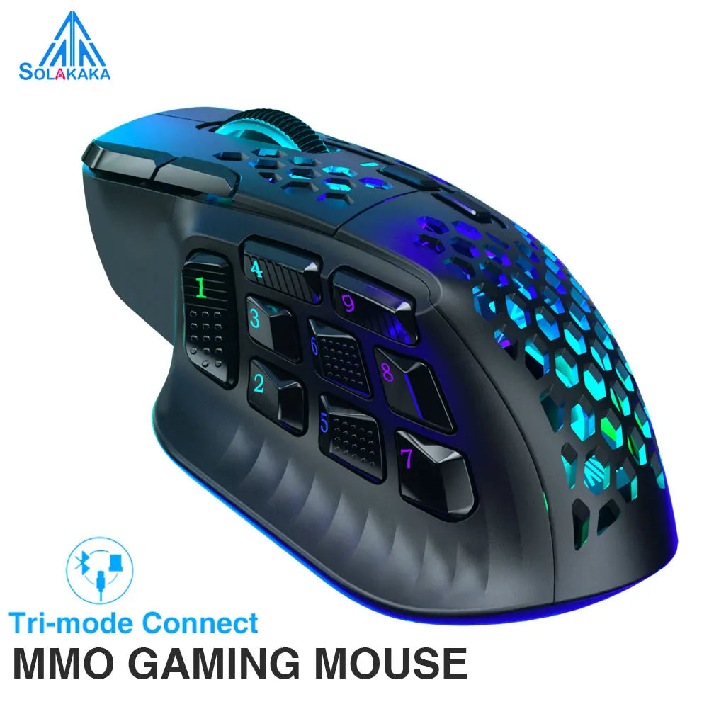 Souris Gaming MMO sans Fil – 16 Boutons Programmables | 24000 DPI RGB