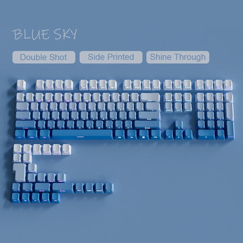 Set de Keycaps PBT Rétroéclairés – Double Injection, RGB, 135 Touches