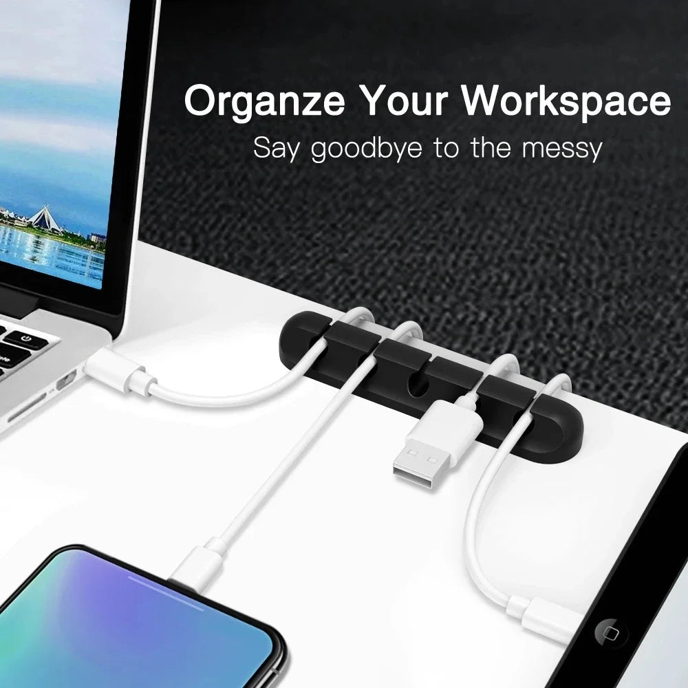 Organisateur de câbles USB en Silicone – Clips de Gestion pour Bureau et Maison