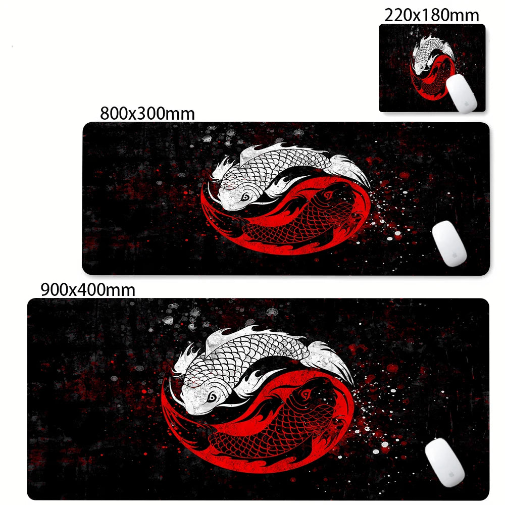 Tapis de souris XXL Japonais Koi – Gaming & Bureau | Antidérapant | Design Anime