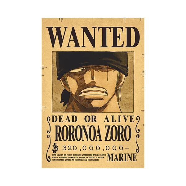 Affiches Wanted One Piece – Posters Vintage des Mugs de Primes