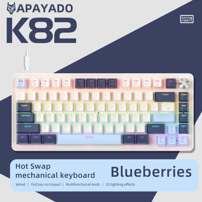Clavier Mécanique Gamer K82 – 75% Compact, RGB, Hot-Swappable