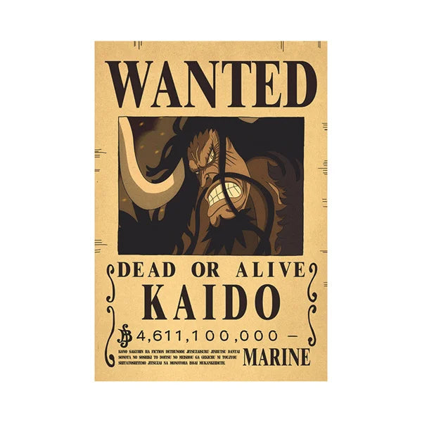 Affiches Wanted One Piece – Posters Vintage des Mugs de Primes
