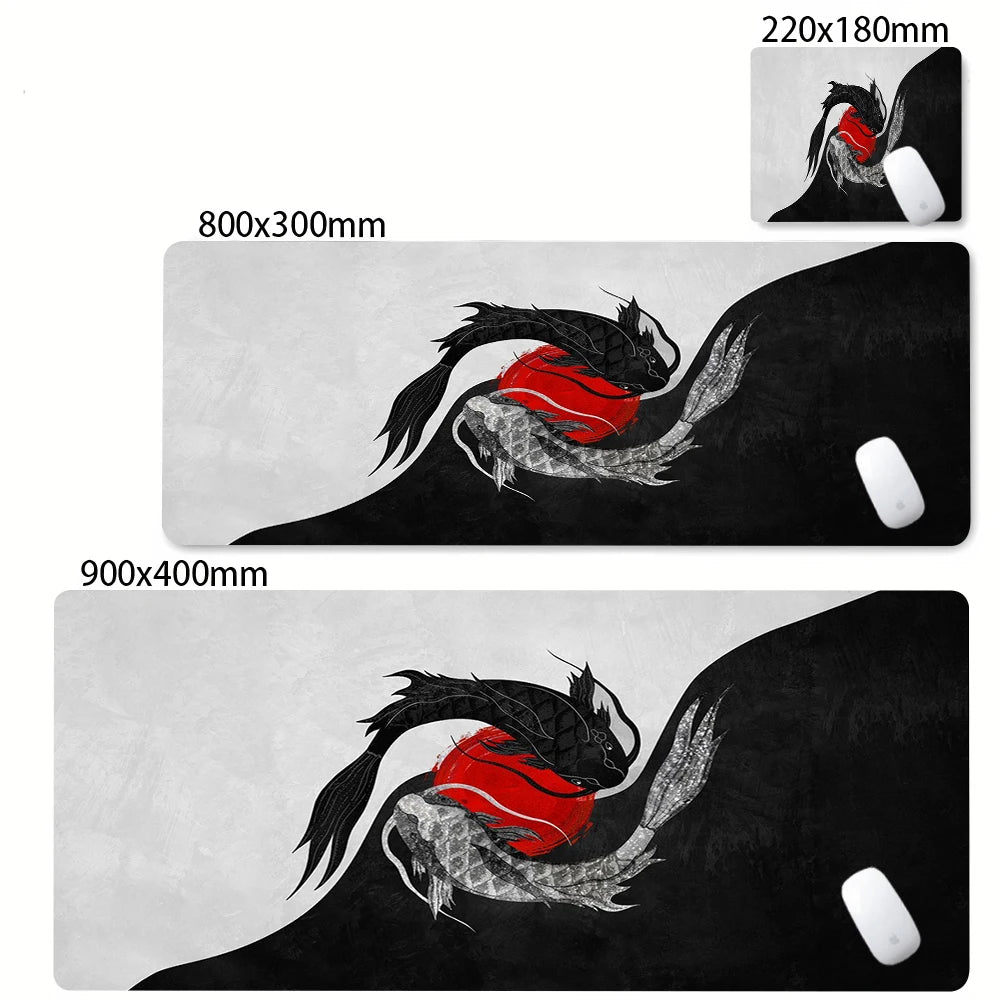 Tapis de souris XXL Japonais Koi – Gaming & Bureau | Antidérapant | Design Anime