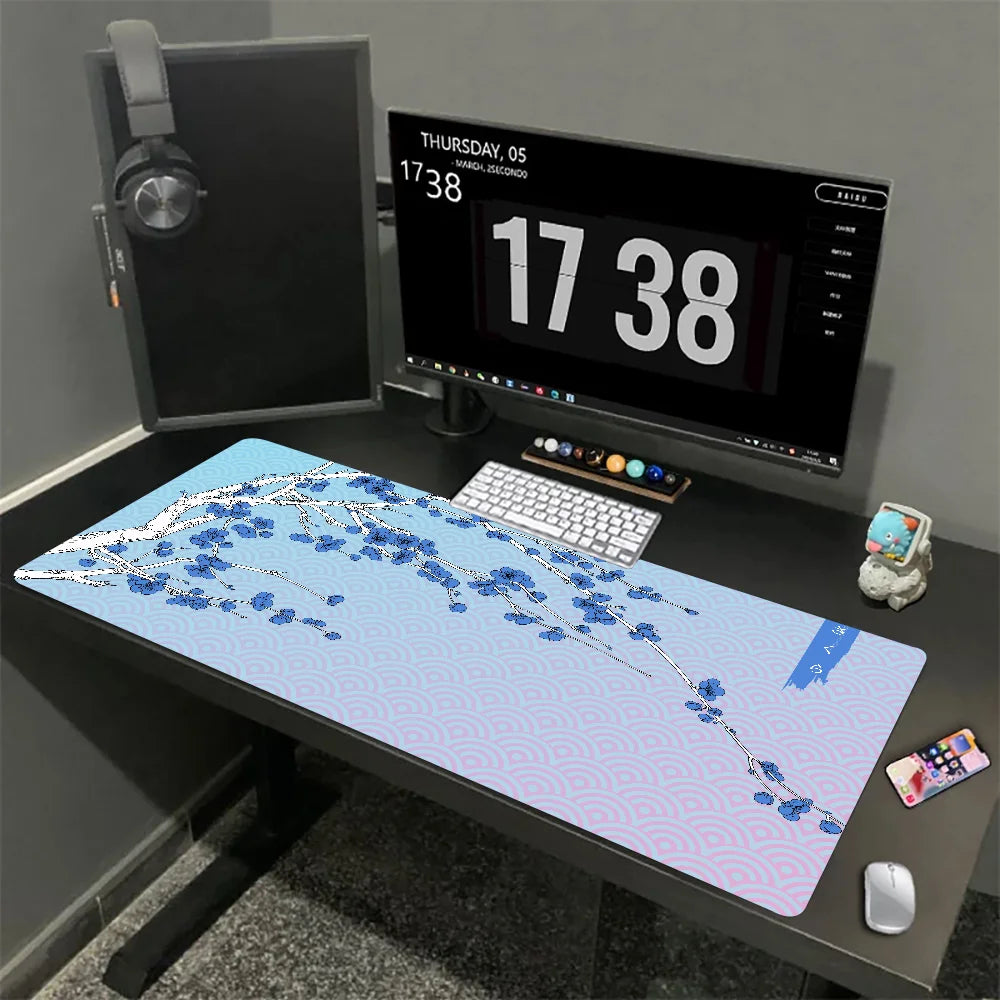 Tapis de souris XXL Sakura Japonais – Gaming & Bureau | Antidérapant | Design Fleurs de Cerisier