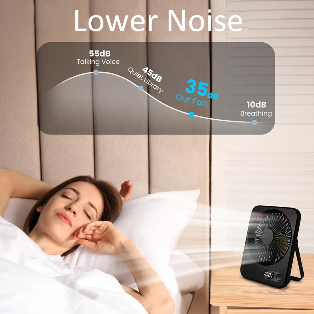 Ventilateur de Bureau Portable 3 en 1 – Silencieux & Rechargeable