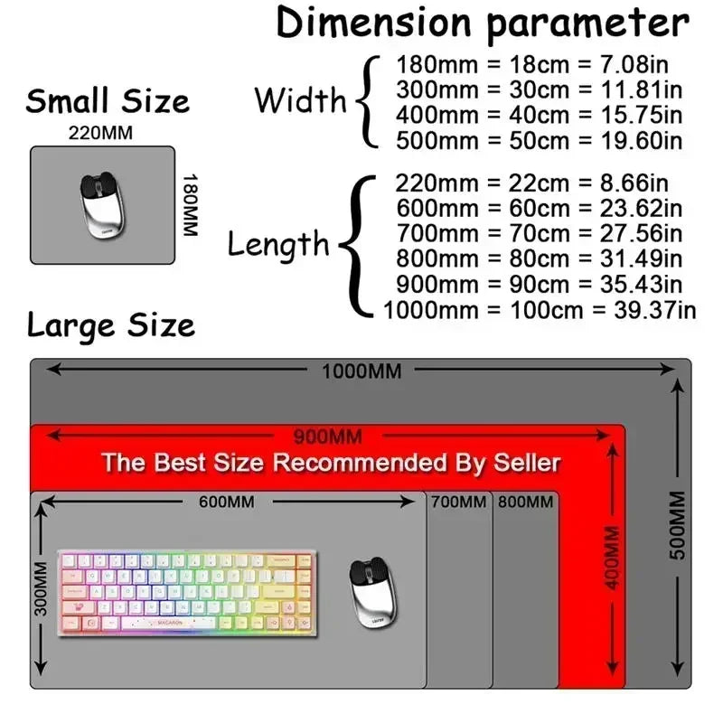 Tapis de souris XXL Japonais Koi – Gaming & Bureau | Antidérapant | Design Anime