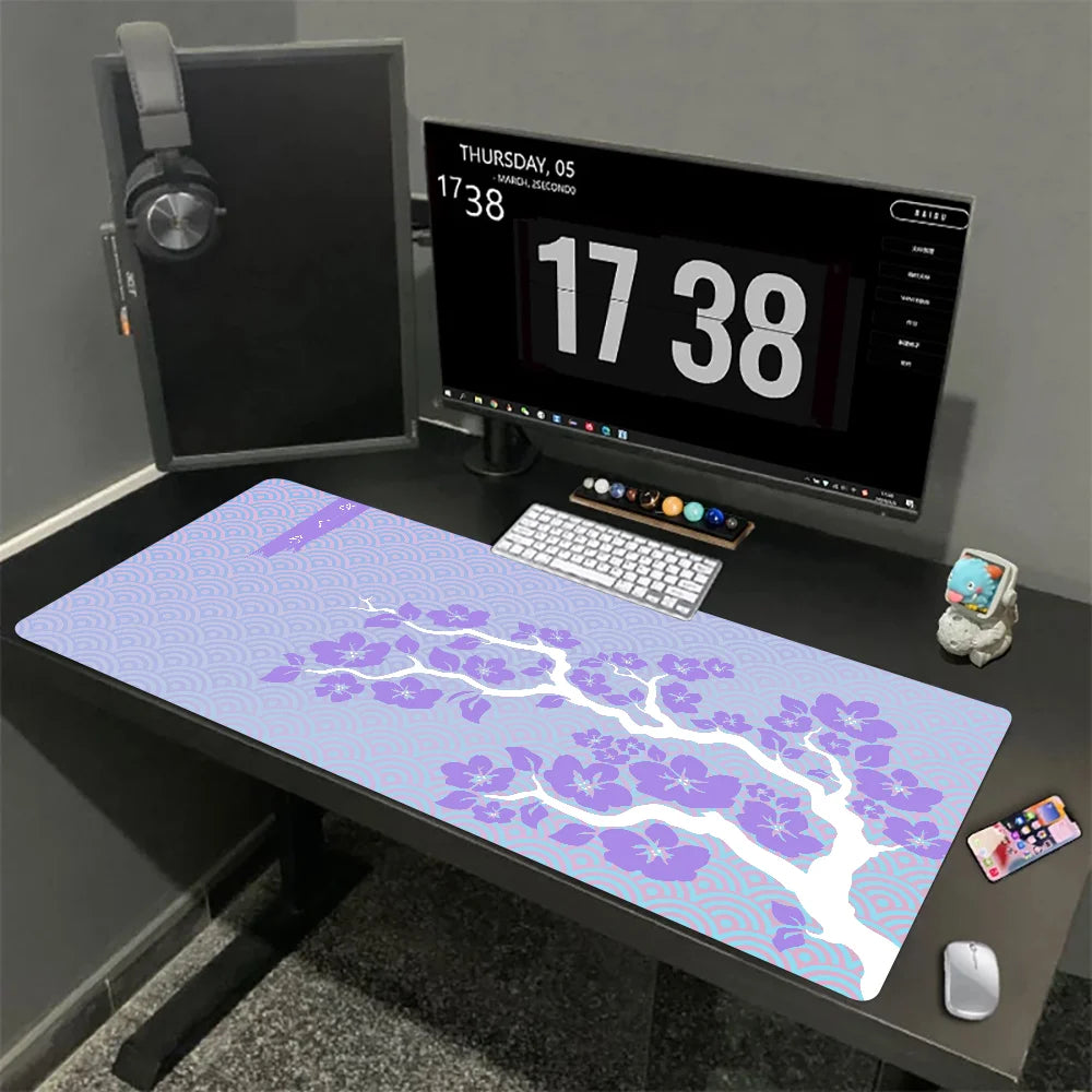 Tapis de souris XXL Sakura Japonais – Gaming & Bureau | Antidérapant | Design Fleurs de Cerisier