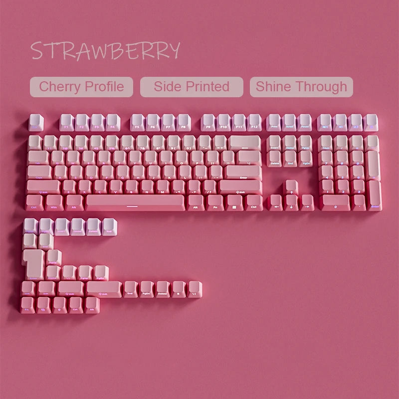 Set de Keycaps PBT Rétroéclairés – Double Injection, RGB, 135 Touches