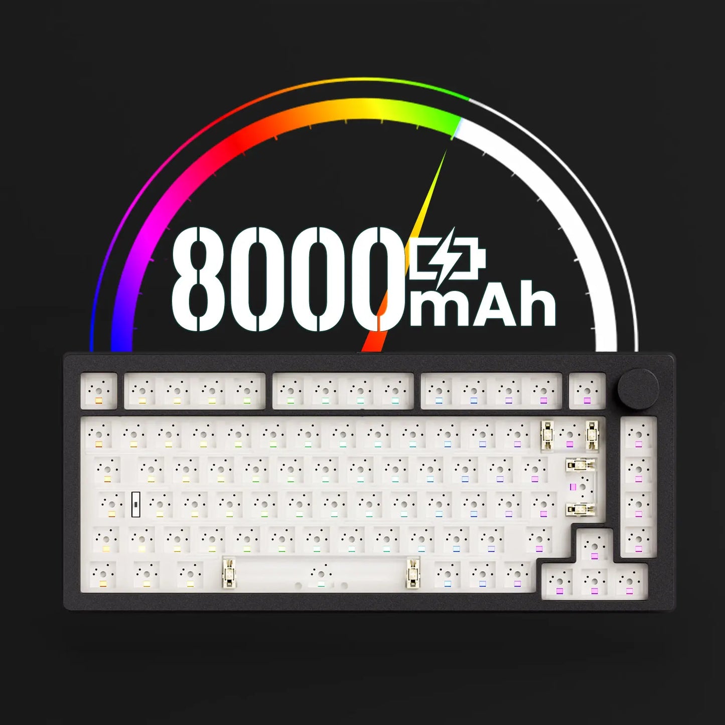Akko MonsGeek M1 V5 – Clavier mécanique Barebone 75% Tri-Mode, VIA Compatible, Échange à chaud, RGB, Batterie 8000 mAh