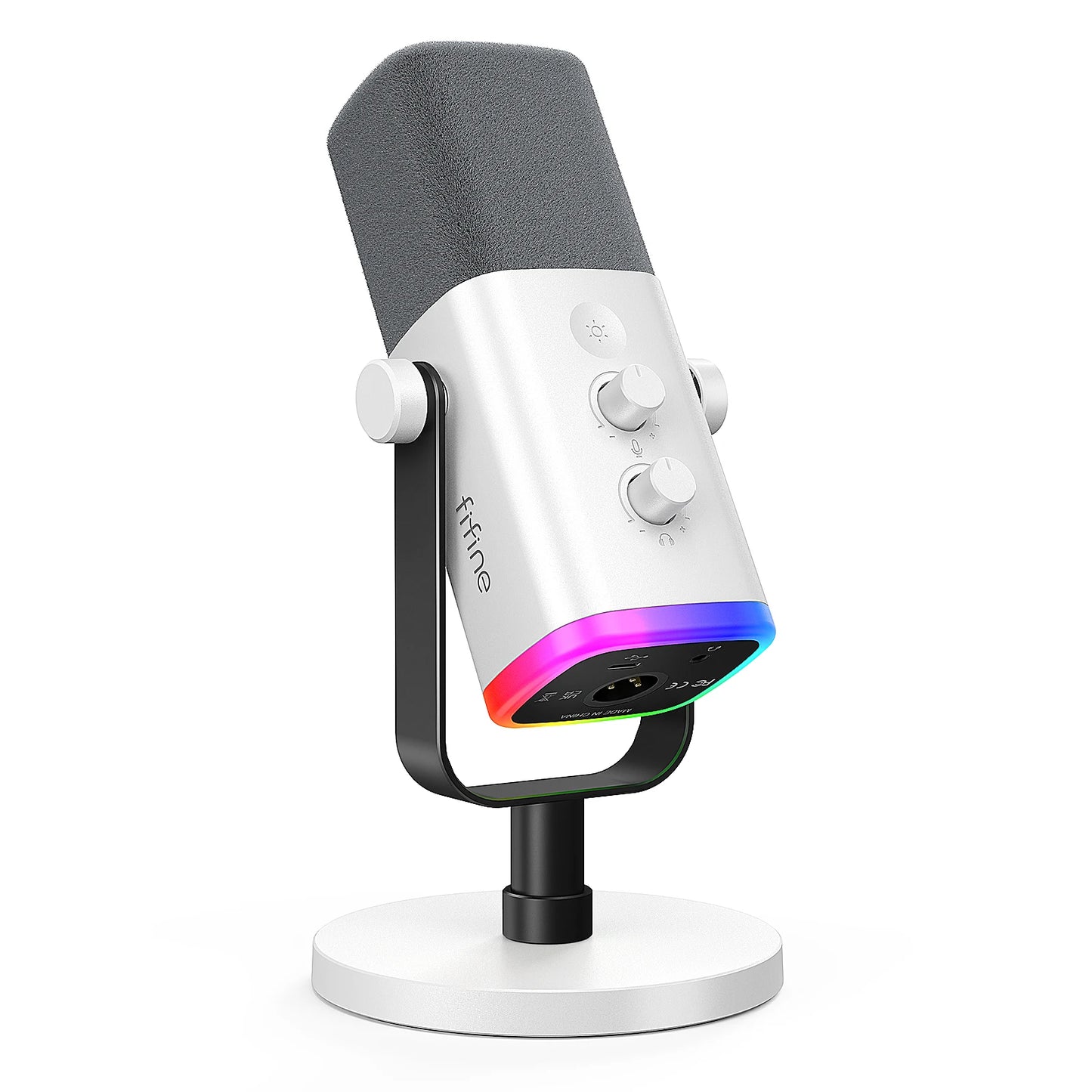 Microphone Gamer & Streaming FIFINE AM8 – Dynamique USB/XLR | RGB | Bouton tactile mute | PC, PS5/PS4