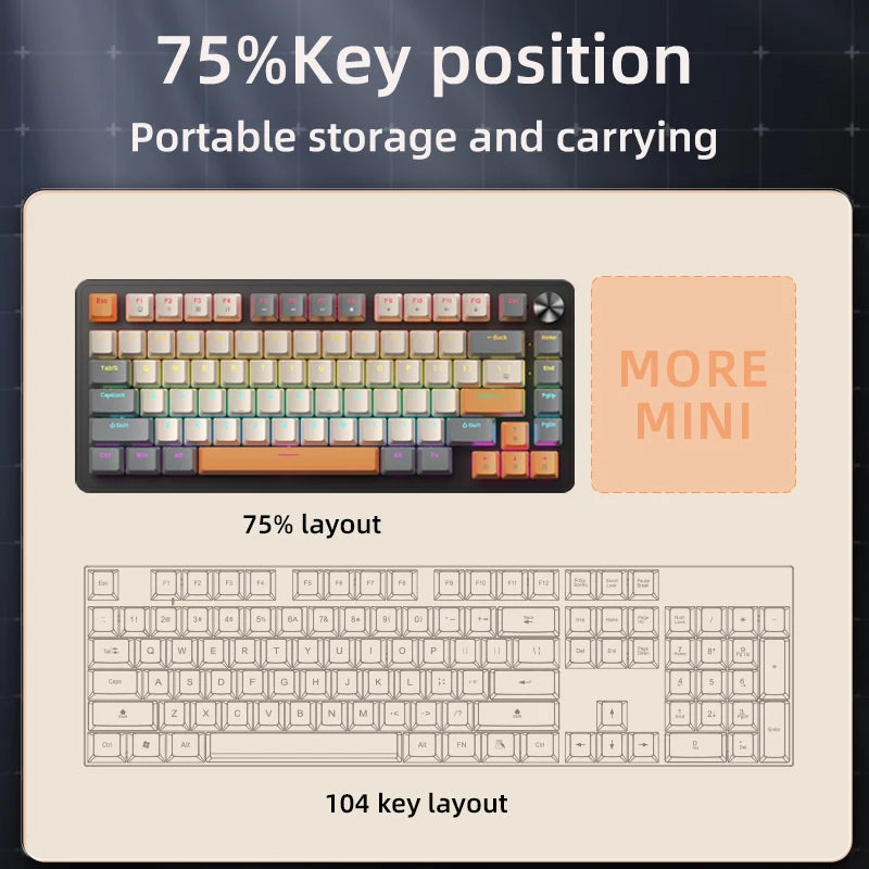 Clavier Mécanique Gamer K82 – 75% Compact, RGB, Hot-Swappable