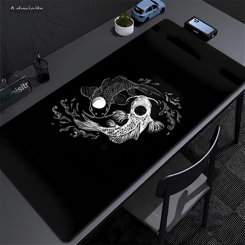 Tapis de souris XXL Japonais Koi – Gaming & Bureau | Antidérapant | Design Anime