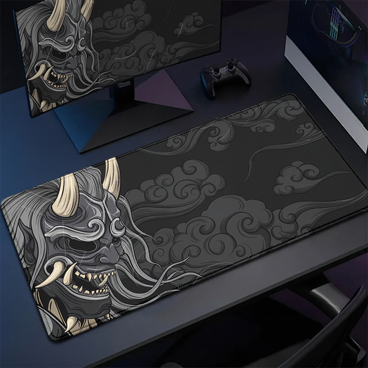 Tapis de souris XXL Oni Japonais – Gaming & Bureau | Motif démon samouraï | Antidérapant