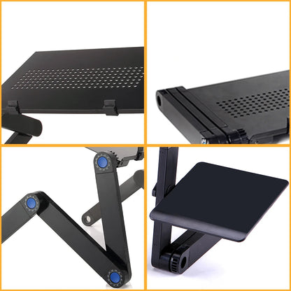 Support Bureau Ergonomique Réglable pour Ordinateur Portable – Aluminium 360° avec Tapis de Souris