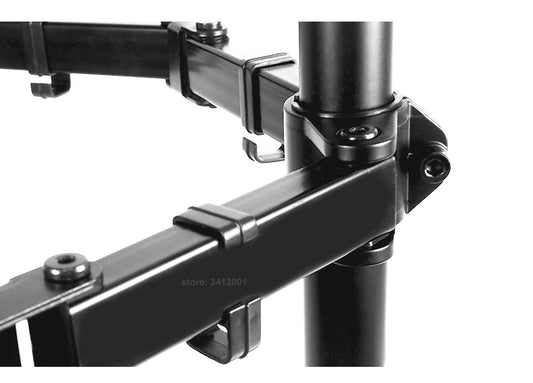 Support double écran ajustable – Fixation par serrage – Rotation à 360°