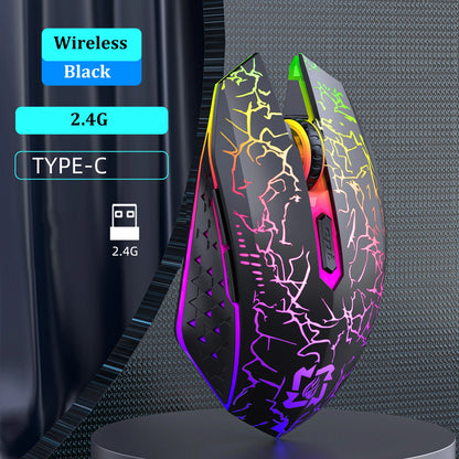 Souris Gamer Sans Fil RGB – 2.4G + Bluetooth | Rechargeable Type-C | 1600 DPI | PC & Mac