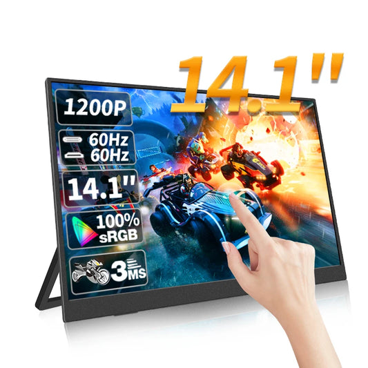 Moniteur Portable Tactile 14.1" | 1200P, 100% sRGB, 60Hz – Idéal Gaming & Bureau