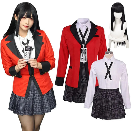 Cosplay Kakegurui - Jabami Yumeko | Uniforme Scolaire + Perruque