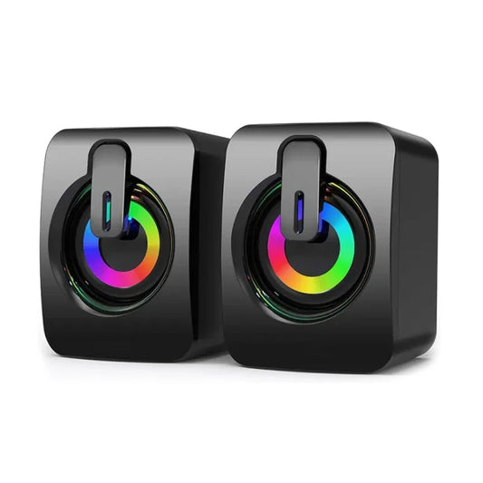 Haut-Parleurs PC Stéréo RGB – Son Hi-Fi avec Bass Renforcé, Connexion USB, Design LED Gamer