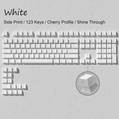 Set de Keycaps PBT Noirs – 123 Touches, Rétroéclairés, Profil Cherry