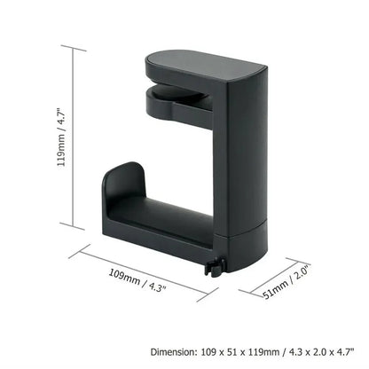 Support de crochet de casque de support de casque de jeu de PC, support de cintre avec 360 réglable ° Pince à bras rotatif, sac universel pour support de bureau