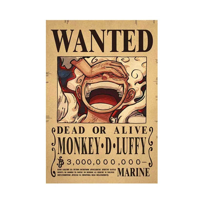 Affiches Wanted One Piece – Posters Vintage des Mugs de Primes