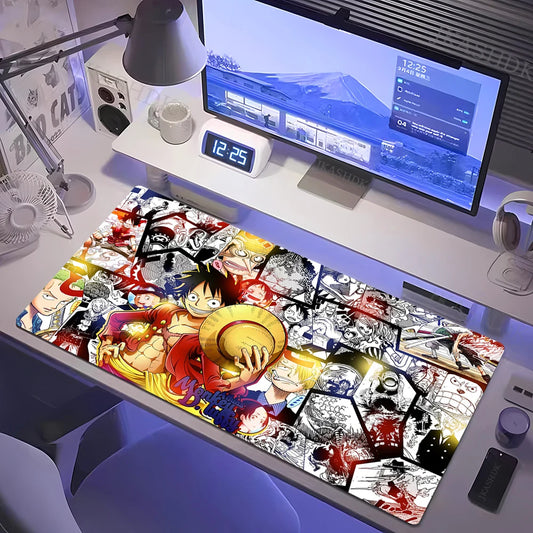 Tapis de souris XXL One Piece – Sunny & Mugiwara | Gaming & Bureau | Antidérapant | Design Anime