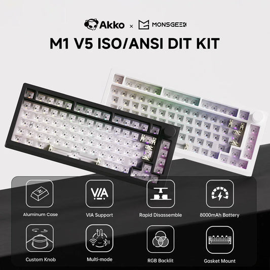 Akko MonsGeek M1 V5 – Clavier mécanique Barebone 75% Tri-Mode, VIA Compatible, Échange à chaud, RGB, Batterie 8000 mAh