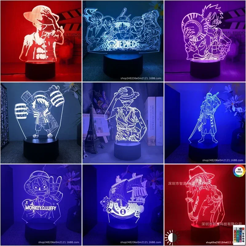 Veilleuse LED 3D One Piece – Luffy, Zoro, Nami & plus | Cadeau Anime