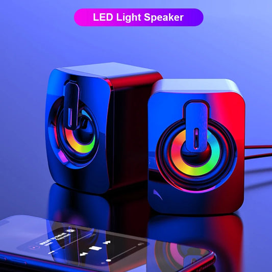 Haut-Parleurs PC Stéréo RGB – Son Hi-Fi avec Bass Renforcé, Connexion USB, Design LED Gamer