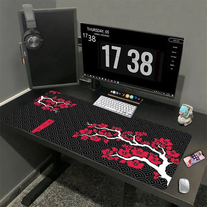 Tapis de souris XXL Sakura Japonais – Gaming & Bureau | Antidérapant | Design Fleurs de Cerisier