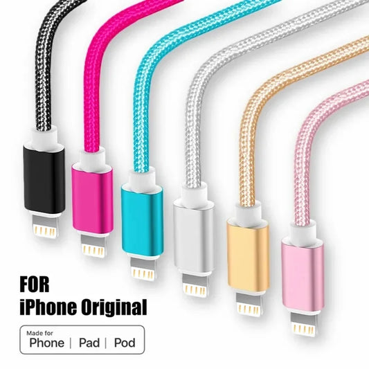 Câble USB Tressé en Nylon pour iPhone – Charge Rapide & Résistant