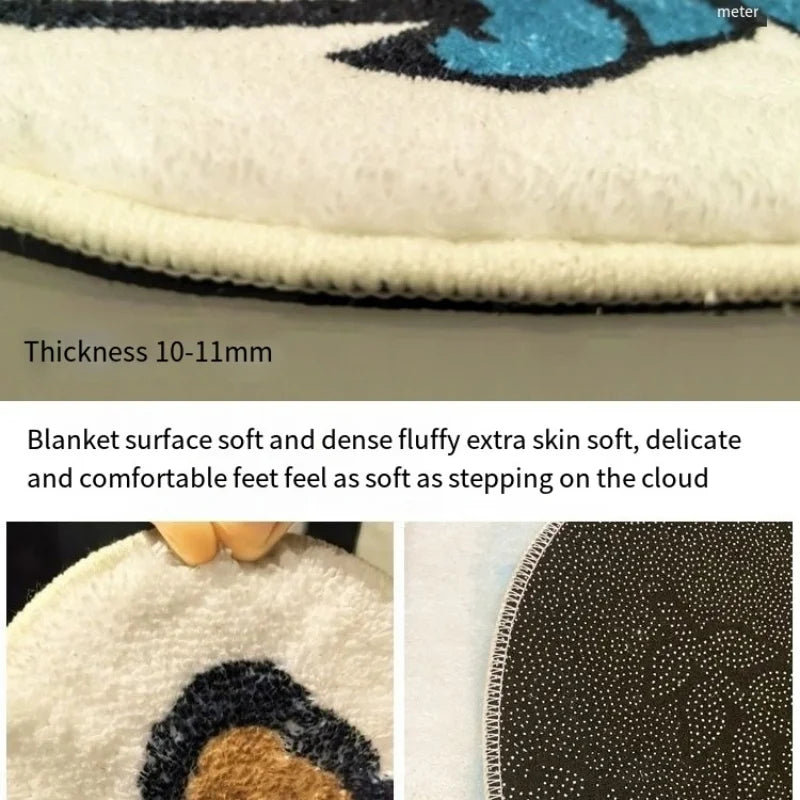 Tapis de sol en peluche One Piece – Logo Jolly Roger Luffy – Déco Chambre Otaku