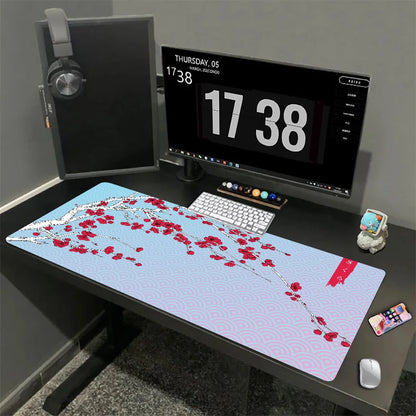 Tapis de souris XXL Sakura Japonais – Gaming & Bureau | Antidérapant | Design Fleurs de Cerisier