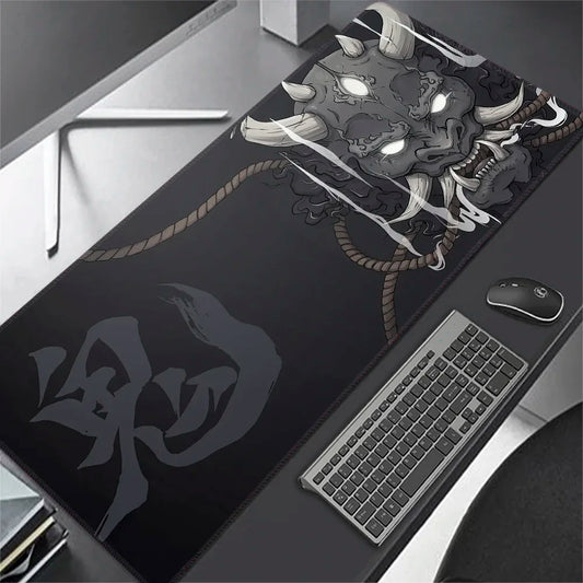 Tapis de souris XXL Oni Japonais – Gaming & Bureau | Antidérapant | Design Masque Démon