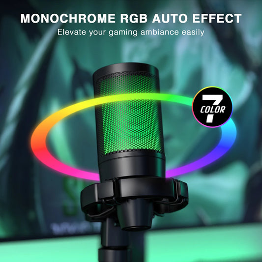 Microphone USB Gamer FIFINE AmpliGame A2 – Condensateur RGB | Tactile mute | Trépied inclus | PC, PS4/PS5