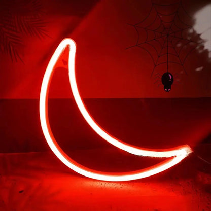🎃 Décoration Murale LED Néon Halloween – Chauve-Souris & Fantôme