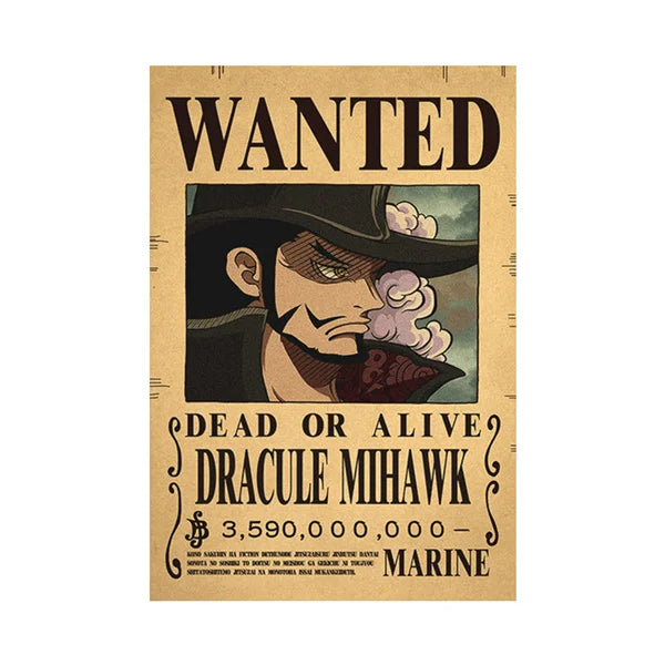 Affiches Wanted One Piece – Posters Vintage des Mugs de Primes