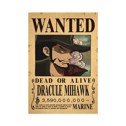 Affiches Wanted One Piece – Posters Vintage des Mugs de Primes