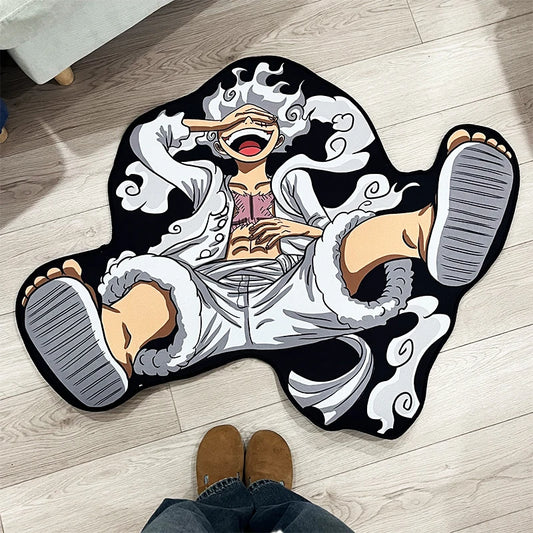 Tapis One Piece Luffy Gear 5 – Tapis d’Anime en Peluche Antidérapant