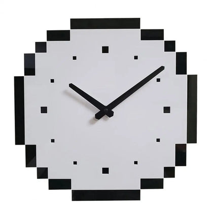 Horloge murale design Pixel, silencieuse à quartz – Style moderne pour maison, bureau et gaming room
